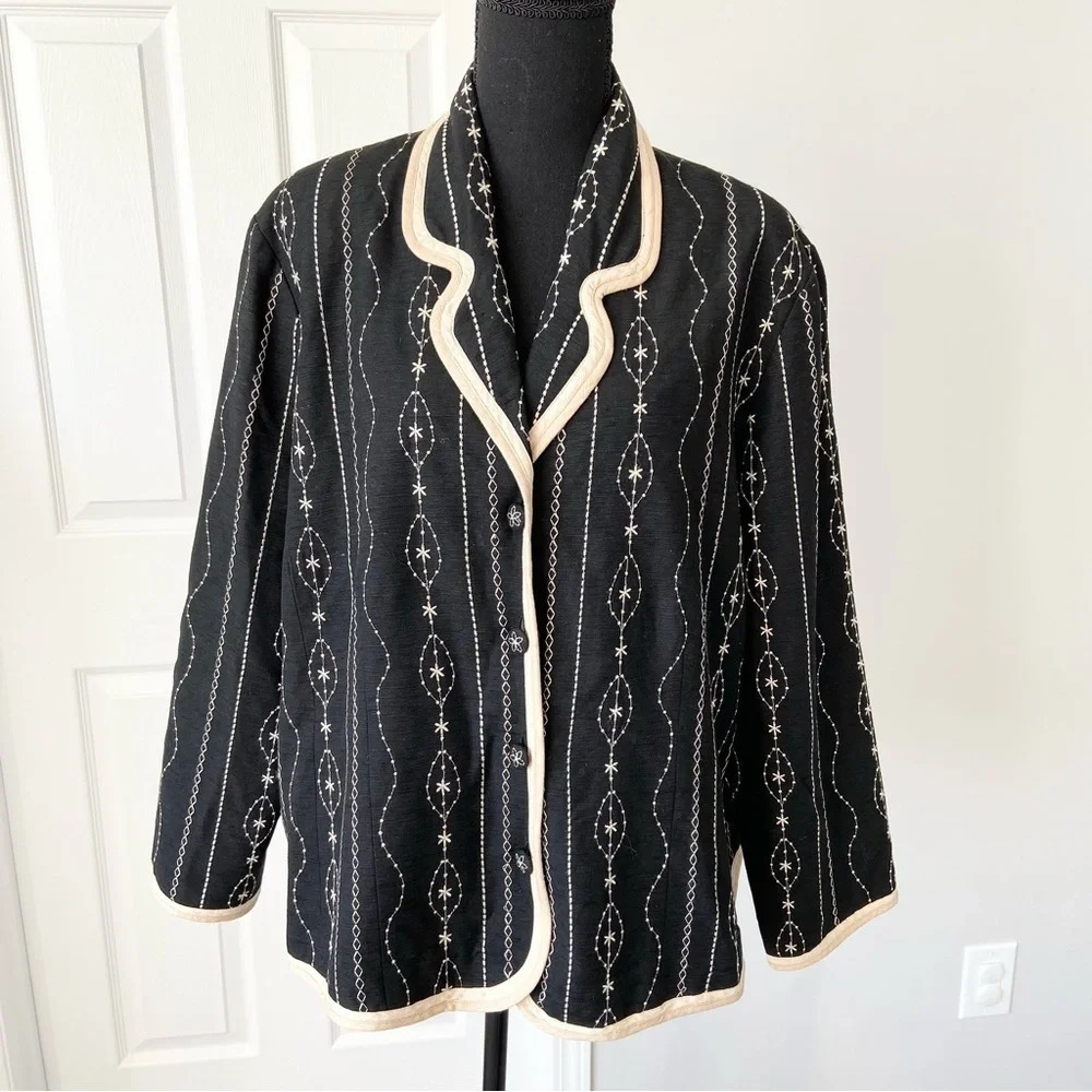 Silk Land  Embroidery Silk Blend Blazer